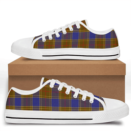 Scottish Balfour Modern Clan Tartan Low Top Shoes - Crest Classic Scottish Plaid Tartan Plaid