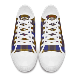 Scottish Balfour Modern Clan Tartan Low Top Shoes - Crest Classic Scottish Plaid Tartan Plaid