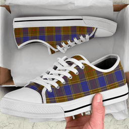 Scottish Balfour Modern Clan Tartan Low Top Shoes - Crest Classic Scottish Plaid Tartan Plaid