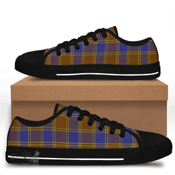 Scottish Balfour Modern Clan Tartan Low Top Shoes - Crest Classic Scottish Plaid Tartan Plaid