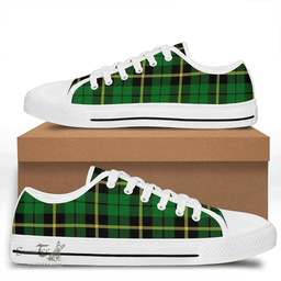 Scottish Wallace Hunting - Green Clan Tartan Low Top Shoes - Crest Classic Scottish Plaid Tartan Plaid