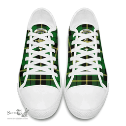 Scottish Wallace Hunting - Green Clan Tartan Low Top Shoes - Crest Classic Scottish Plaid Tartan Plaid