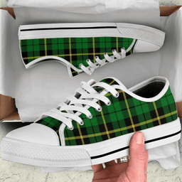 Scottish Wallace Hunting - Green Clan Tartan Low Top Shoes - Crest Classic Scottish Plaid Tartan Plaid