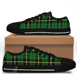 Scottish Wallace Hunting - Green Clan Tartan Low Top Shoes - Crest Classic Scottish Plaid Tartan Plaid