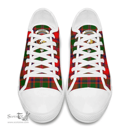 Scottish Stewart of Appin Modern Clan Tartan Low Top Shoes - Crest Classic Scottish Plaid Tartan Plaid