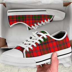 Scottish Stewart of Appin Modern Clan Tartan Low Top Shoes - Crest Classic Scottish Plaid Tartan Plaid