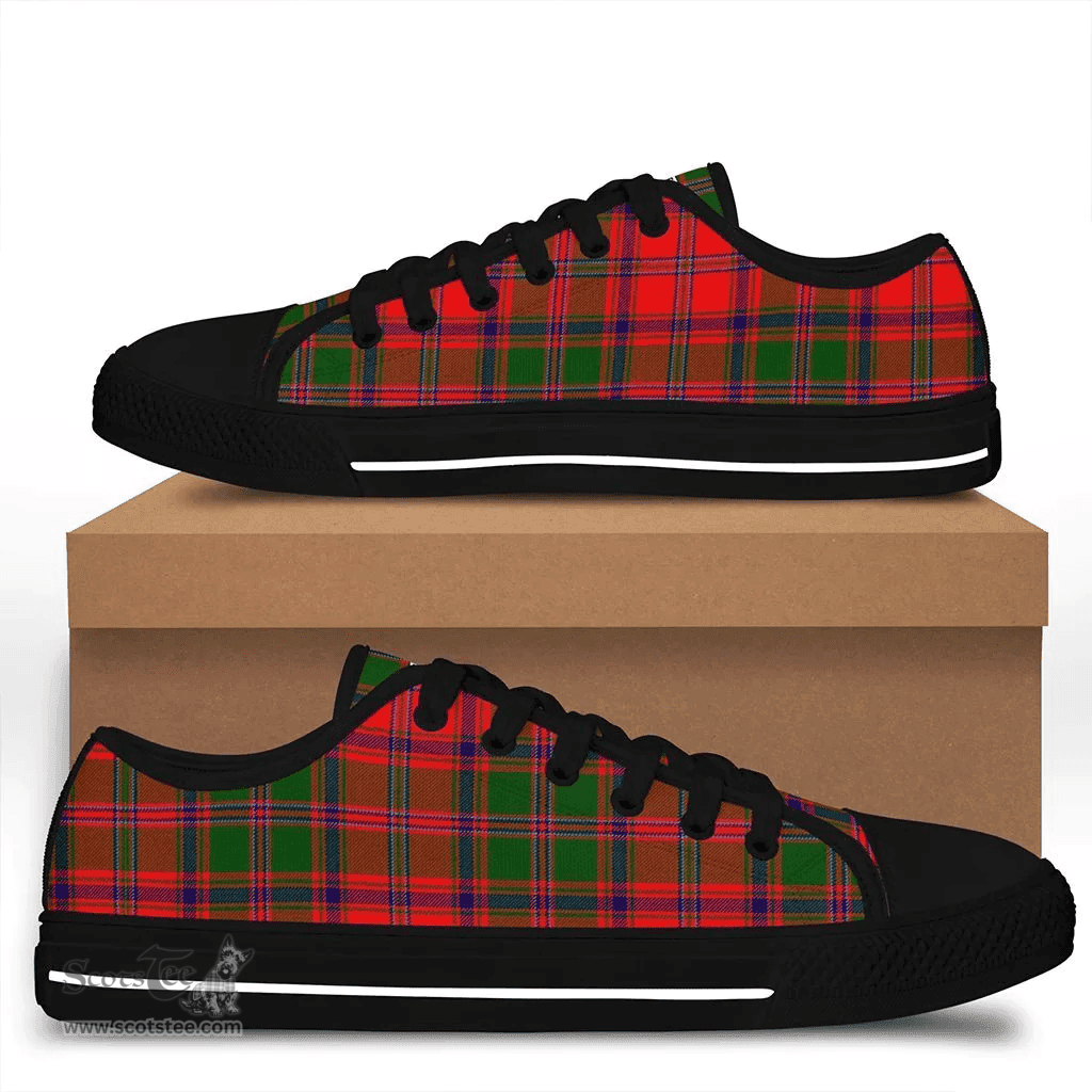 Scottish Stewart of Appin Modern Clan Tartan Low Top Shoes - Crest Classic Scottish Plaid Tartan Plaid