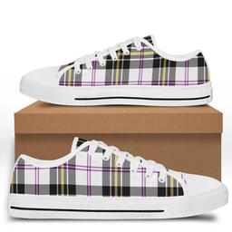 Scottish MacPherson Dress Modern Clan Tartan Low Top Shoes - Crest Classic Scottish Plaid Tartan Plaid