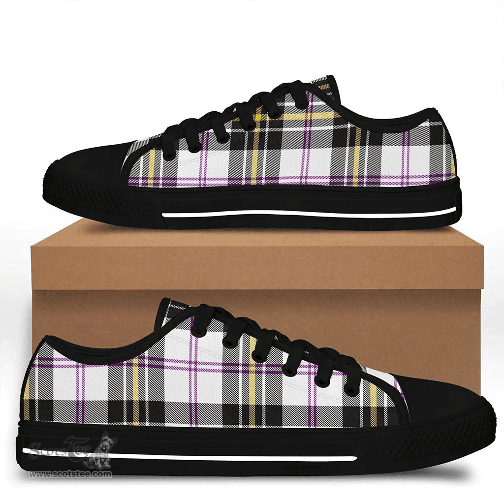Scottish MacPherson Dress Modern Clan Tartan Low Top Shoes - Crest Classic Scottish Plaid Tartan Plaid
