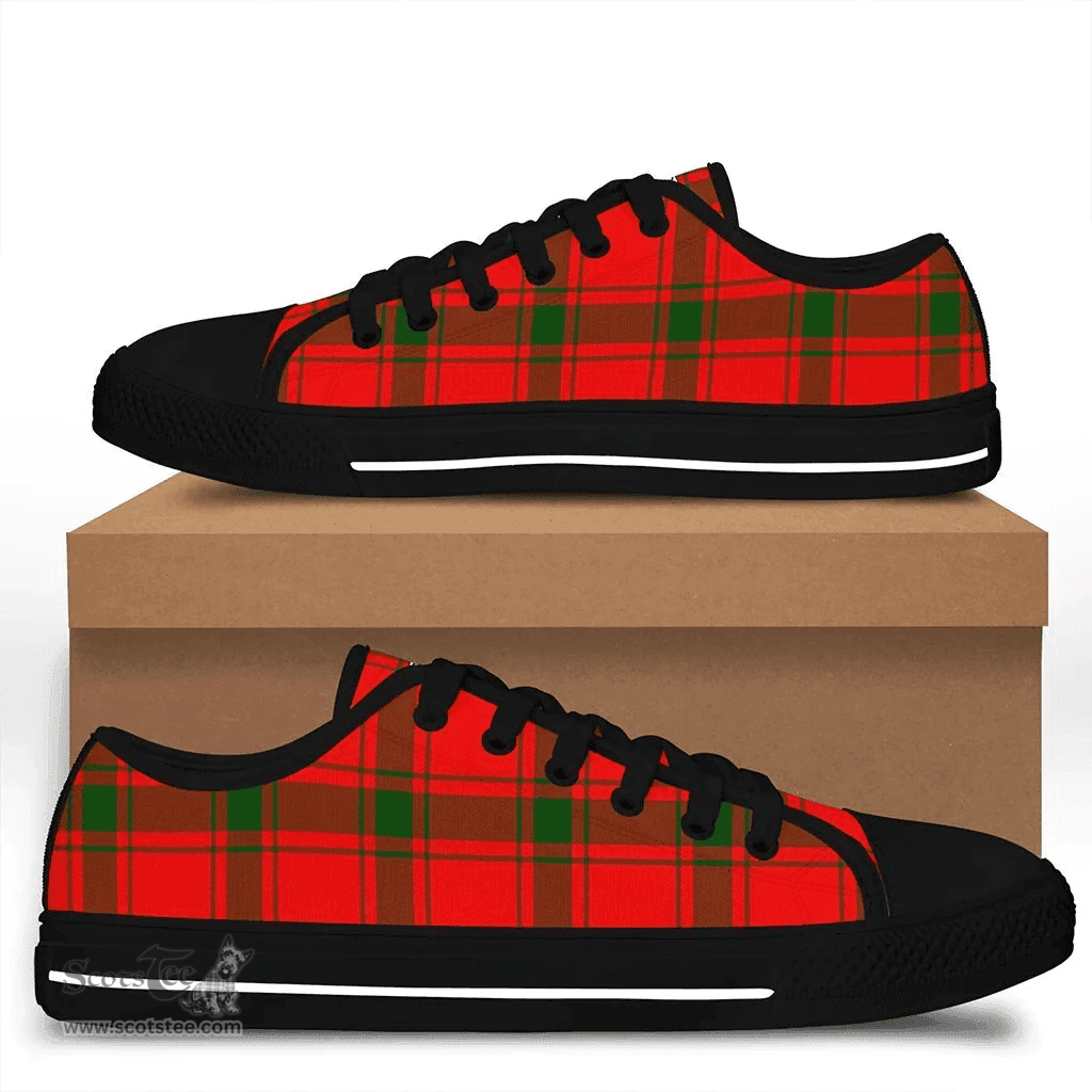 Scottish MacDonald of Sleat Clan Tartan Low Top Shoes - Crest Classic Scottish Plaid Tartan Plaid