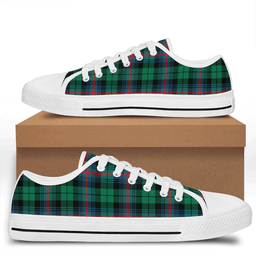 Scottish Urquhart Broad Red Ancient Clan Tartan Low Top Shoes - Crest Classic Scottish Plaid Tartan Plaid