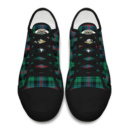 Scottish Urquhart Broad Red Ancient Clan Tartan Low Top Shoes - Crest Classic Scottish Plaid Tartan Plaid