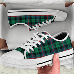 Scottish Urquhart Broad Red Ancient Clan Tartan Low Top Shoes - Crest Classic Scottish Plaid Tartan Plaid
