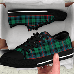 Scottish Urquhart Broad Red Ancient Clan Tartan Low Top Shoes - Crest Classic Scottish Plaid Tartan Plaid