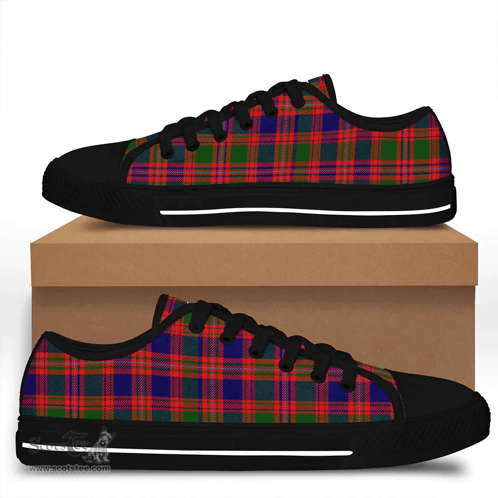 Scottish MacIntyre Modern Clan Tartan Low Top Shoes - Crest Classic Scottish Plaid Tartan Plaid