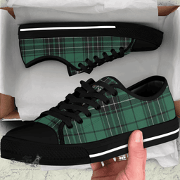 Scottish MacLean Hunting Ancient Clan Tartan Low Top Shoes - Crest Classic Scottish Plaid Tartan Plaid
