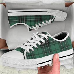 Scottish MacLean Hunting Ancient Clan Tartan Low Top Shoes - Crest Classic Scottish Plaid Tartan Plaid