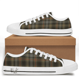 Scottish Stewart Hunting Weathered Clan Tartan Low Top Shoes - Crest Classic Scottish Plaid Tartan Plaid