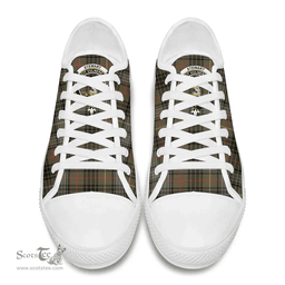 Scottish Stewart Hunting Weathered Clan Tartan Low Top Shoes - Crest Classic Scottish Plaid Tartan Plaid