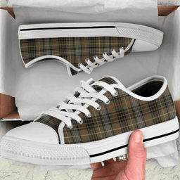 Scottish Stewart Hunting Weathered Clan Tartan Low Top Shoes - Crest Classic Scottish Plaid Tartan Plaid