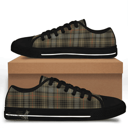Scottish Stewart Hunting Weathered Clan Tartan Low Top Shoes - Crest Classic Scottish Plaid Tartan Plaid