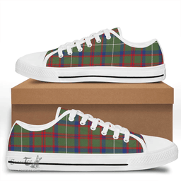 Scottish Shaw Green Modern Clan Tartan Low Top Shoes - Crest Classic Scottish Plaid Tartan Plaid