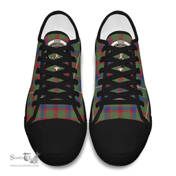 Scottish Shaw Green Modern Clan Tartan Low Top Shoes - Crest Classic Scottish Plaid Tartan Plaid