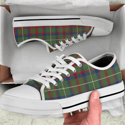 Scottish Shaw Green Modern Clan Tartan Low Top Shoes - Crest Classic Scottish Plaid Tartan Plaid