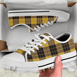 Scottish MacLeod of Lewis Ancient Clan Tartan Low Top Shoes - Crest Classic Scottish Plaid Tartan Plaid