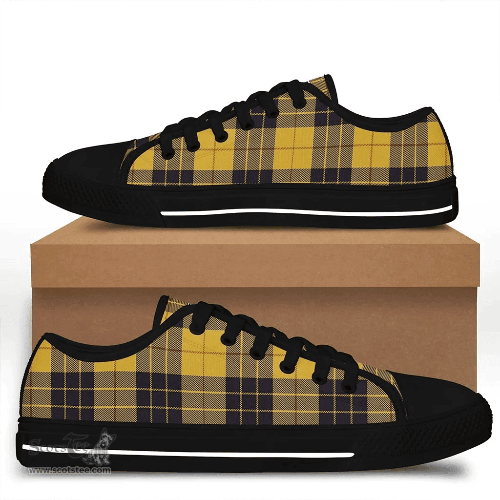 Scottish MacLeod of Lewis Ancient Clan Tartan Low Top Shoes - Crest Classic Scottish Plaid Tartan Plaid
