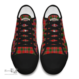 Scottish MacAlister Modern Clan Tartan Low Top Shoes - Crest Classic Scottish Plaid Tartan Plaid