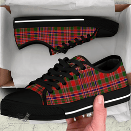 Scottish MacAlister Modern Clan Tartan Low Top Shoes - Crest Classic Scottish Plaid Tartan Plaid