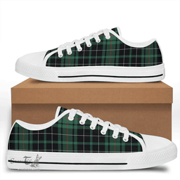 Scottish MacAulay Hunting Ancient Clan Tartan Low Top Shoes - Crest Classic Scottish Plaid Tartan Plaid