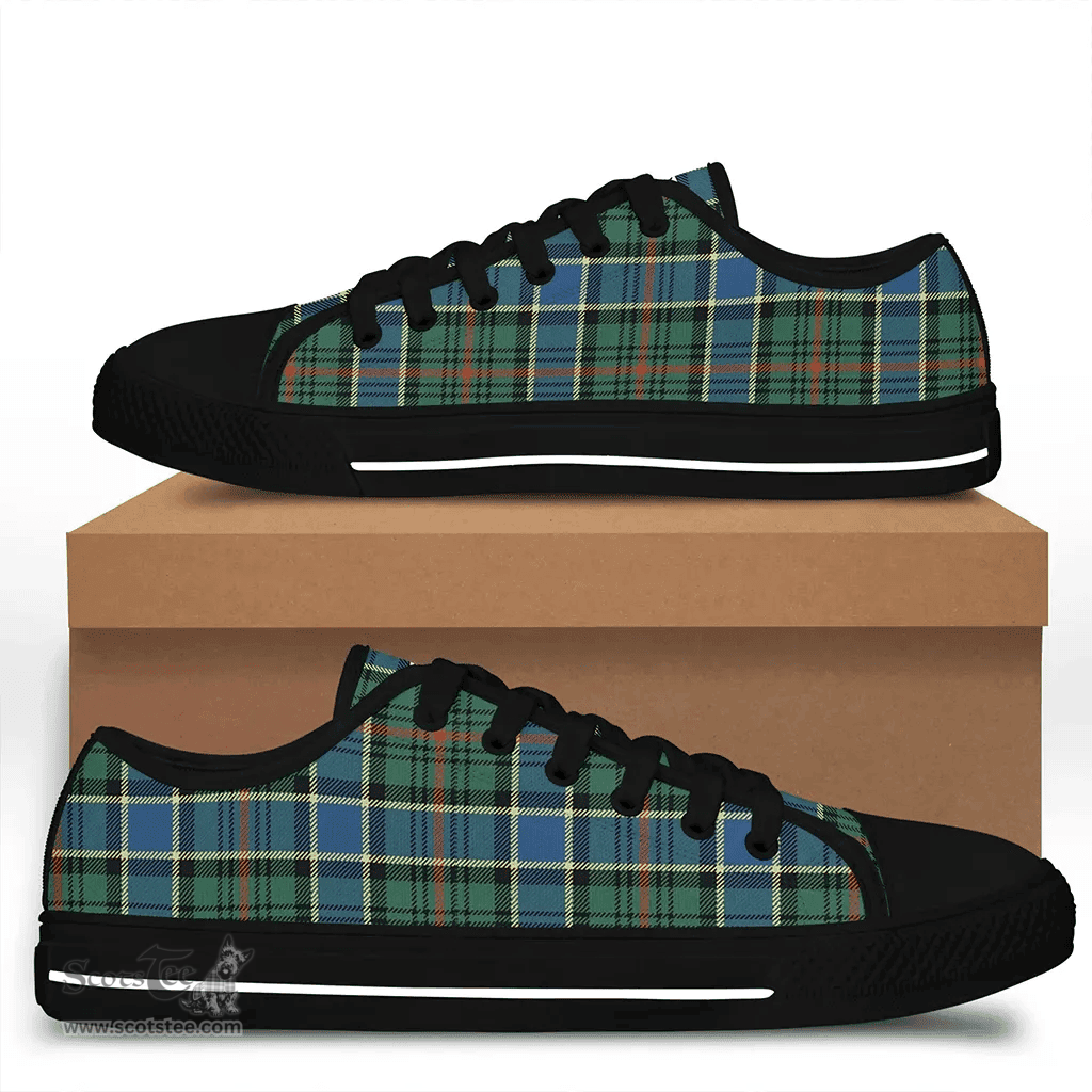 Scottish Ogilvie Hunting Ancient Clan Tartan Low Top Shoes - Crest Classic Scottish Plaid Tartan Plaid