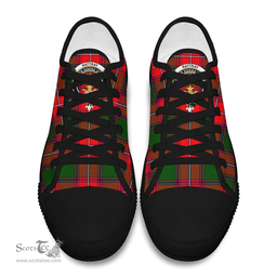 Scottish Rattray Modern Clan Tartan Low Top Shoes - Crest Classic Scottish Plaid Tartan Plaid