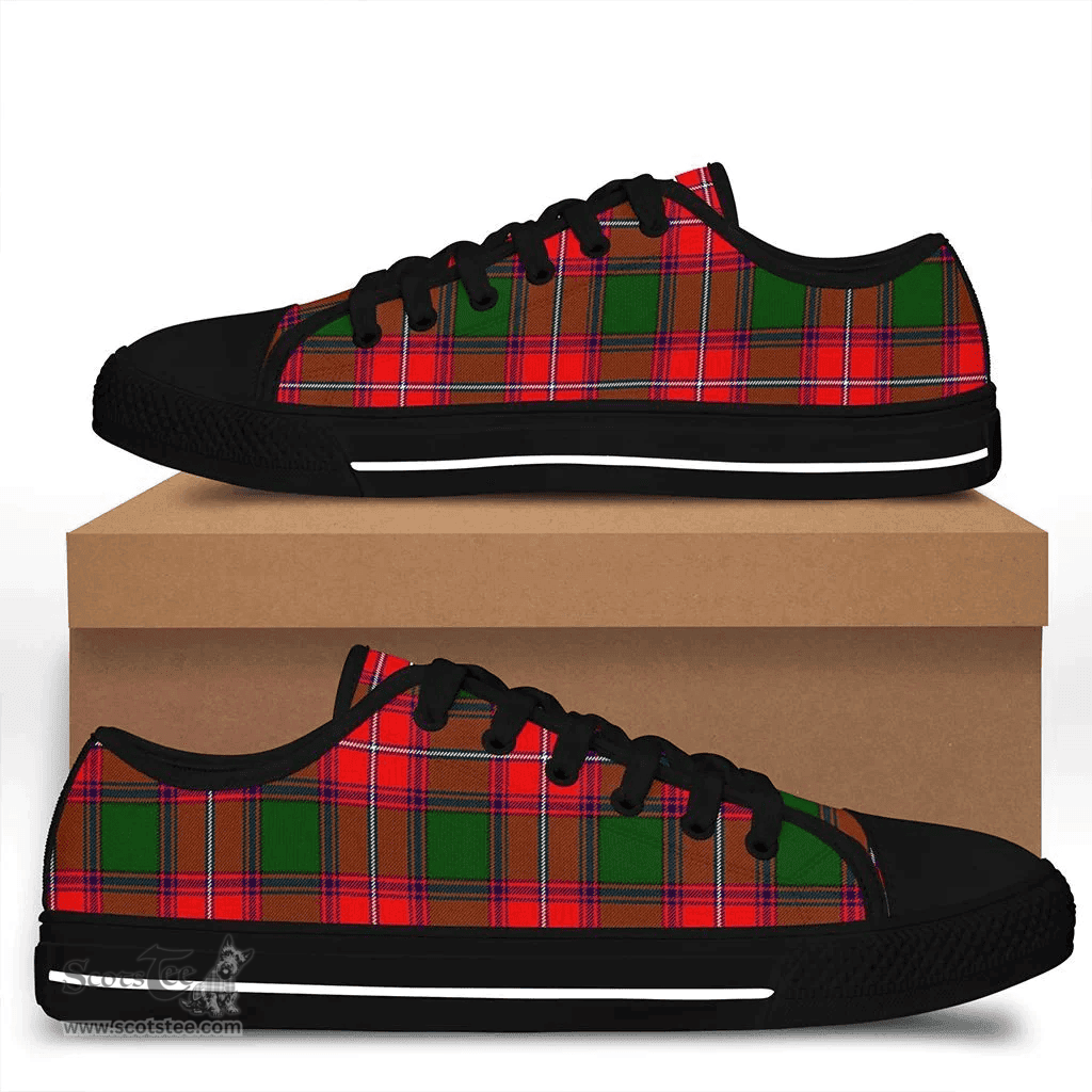 Scottish Rattray Modern Clan Tartan Low Top Shoes - Crest Classic Scottish Plaid Tartan Plaid