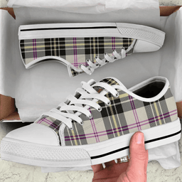 Scottish MacPherson Dress Ancient Clan Tartan Low Top Shoes - Crest Classic Scottish Plaid Tartan Plaid