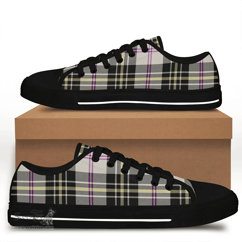 Scottish MacPherson Dress Ancient Clan Tartan Low Top Shoes - Crest Classic Scottish Plaid Tartan Plaid