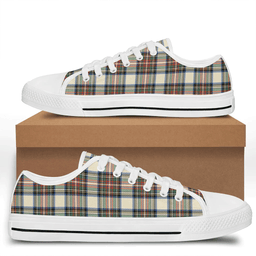 Scottish Stewart Dress Ancient Clan Tartan Low Top Shoes - Crest Classic Scottish Plaid Tartan Plaid
