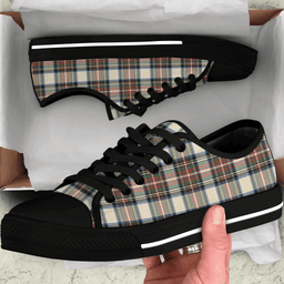 Scottish Stewart Dress Ancient Clan Tartan Low Top Shoes - Crest Classic Scottish Plaid Tartan Plaid