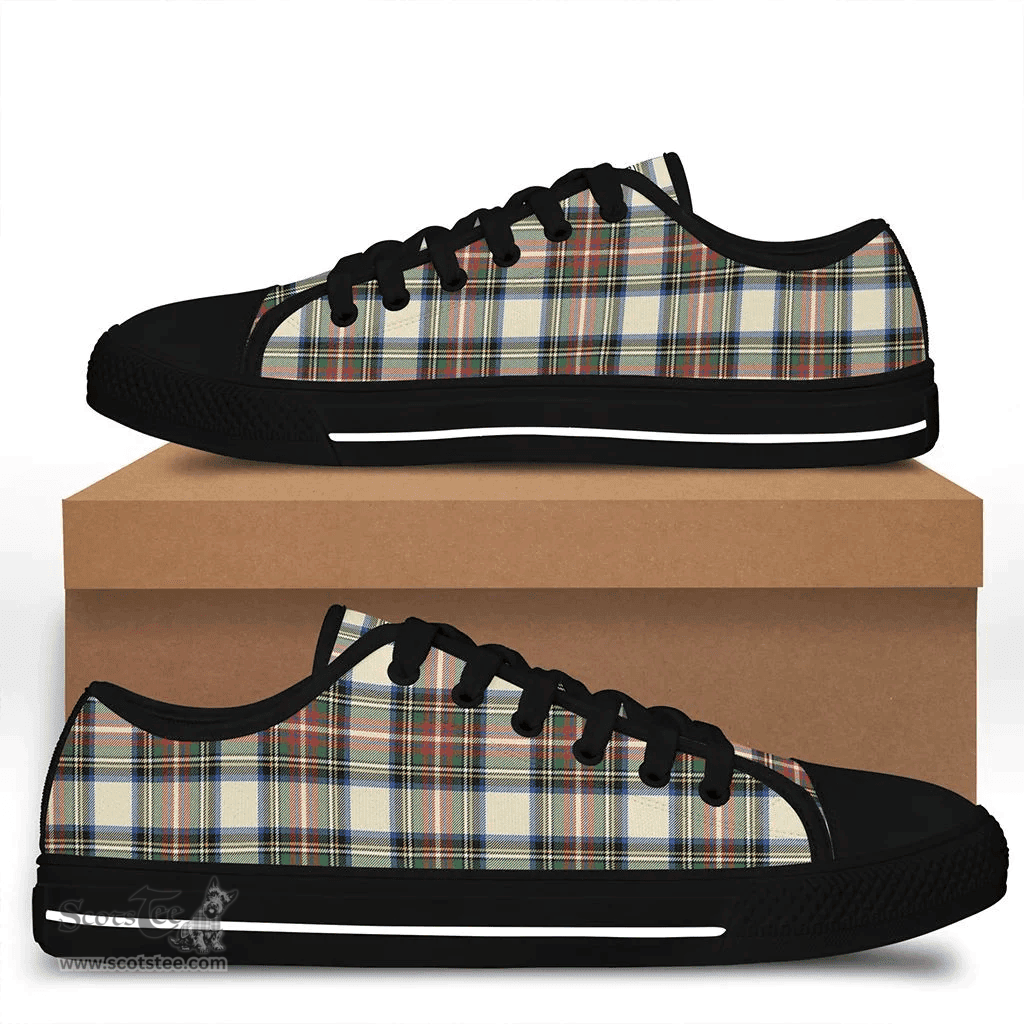 Scottish Stewart Dress Ancient Clan Tartan Low Top Shoes - Crest Classic Scottish Plaid Tartan Plaid