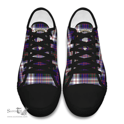 Scottish MacDonald Dress Modern Clan Tartan Low Top Shoes - Crest Classic Scottish Plaid Tartan Plaid