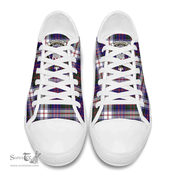 Scottish MacDonald Dress Modern Clan Tartan Low Top Shoes - Crest Classic Scottish Plaid Tartan Plaid