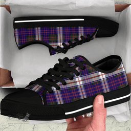 Scottish MacDonald Dress Modern Clan Tartan Low Top Shoes - Crest Classic Scottish Plaid Tartan Plaid