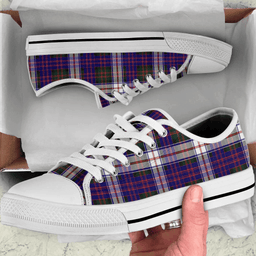 Scottish MacDonald Dress Modern Clan Tartan Low Top Shoes - Crest Classic Scottish Plaid Tartan Plaid