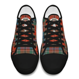 Scottish MacLean of Duart Ancient Clan Tartan Low Top Shoes - Crest Classic Scottish Plaid Tartan Plaid