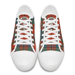 Scottish MacLean of Duart Ancient Clan Tartan Low Top Shoes - Crest Classic Scottish Plaid Tartan Plaid