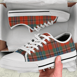 Scottish MacLean of Duart Ancient Clan Tartan Low Top Shoes - Crest Classic Scottish Plaid Tartan Plaid