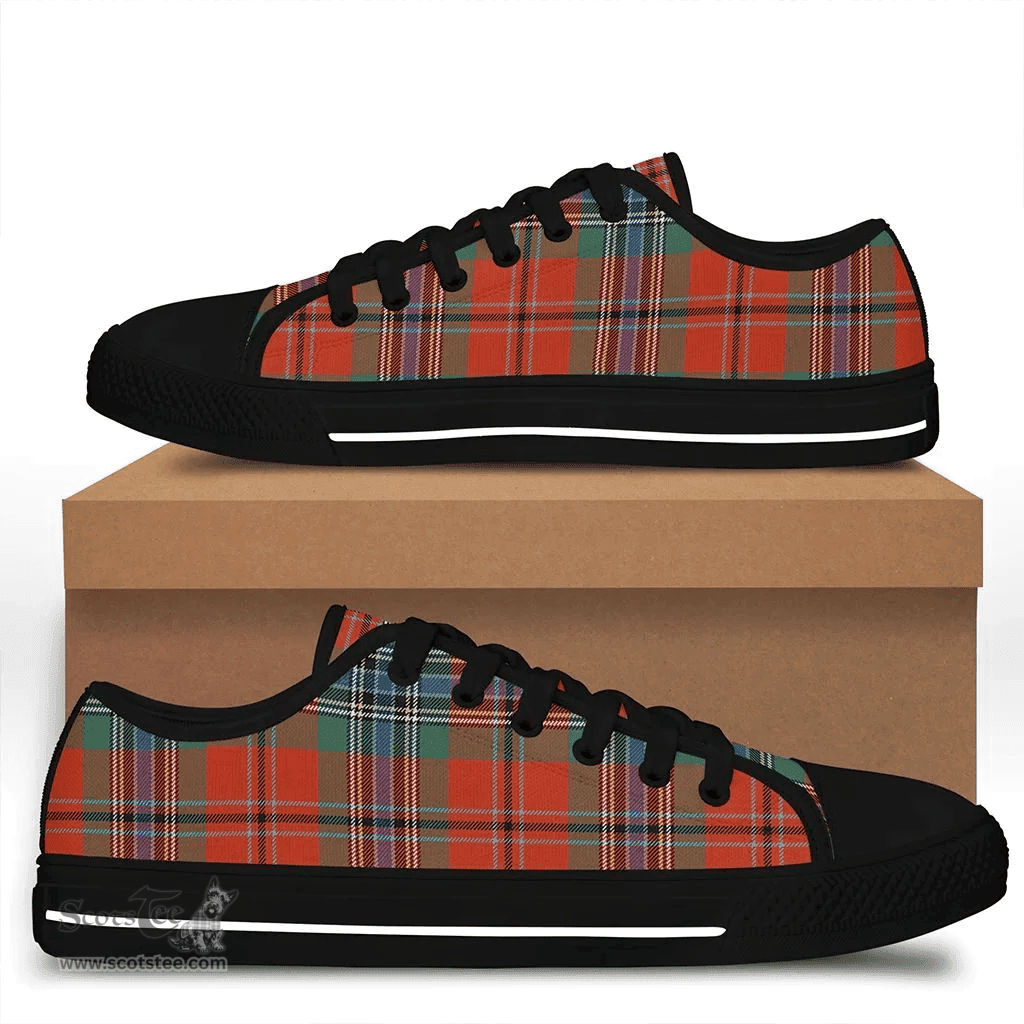 Scottish MacLean of Duart Ancient Clan Tartan Low Top Shoes - Crest Classic Scottish Plaid Tartan Plaid