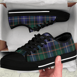 Scottish MacRae Hunting Modern Clan Tartan Low Top Shoes - Crest Classic Scottish Plaid Tartan Plaid